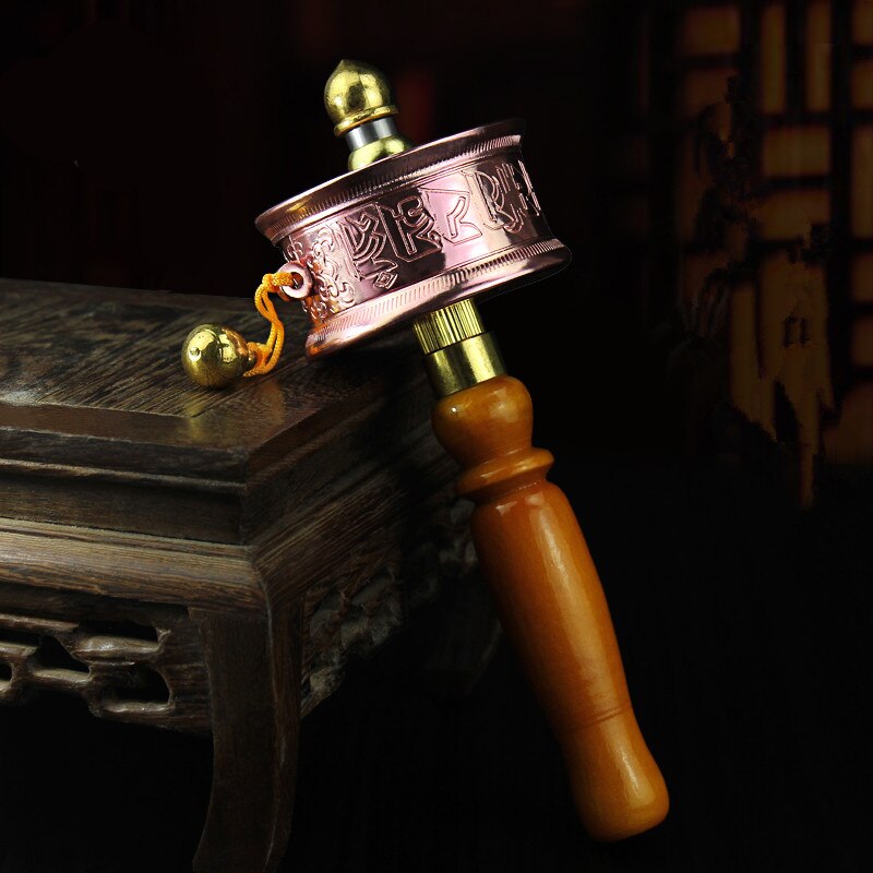 Moulin à prière<br> six syllabes alliage cuivre