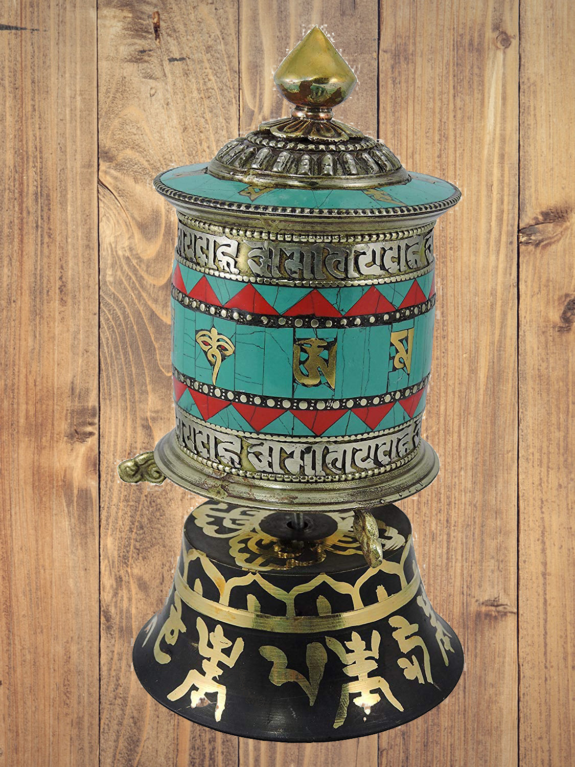 Moulin à prière<br> Bouddhiste turquoise