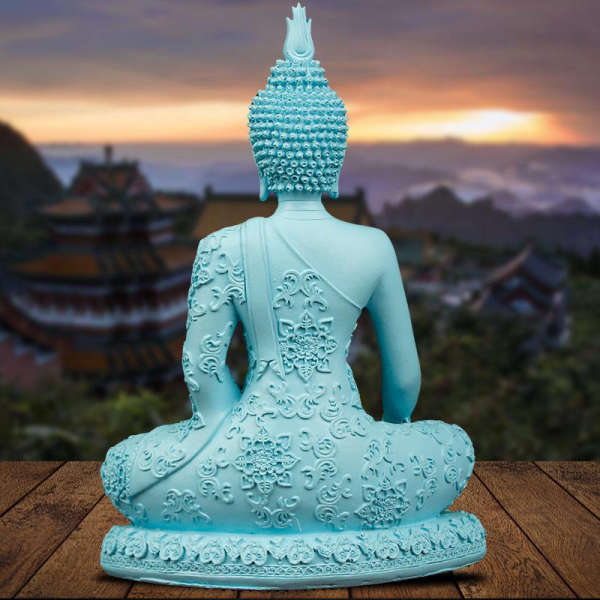 Statue Bouddha<br> de médecine assis bleu - [variant_title]