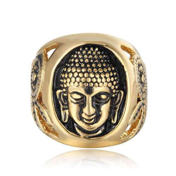Bague Bouddha<br> Tête du Bouddha gravé Or ou Argent - [variant_title]