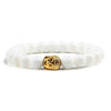 Bracelet Bouddha<br> Pierre de lave naturelle - Blanc Or
