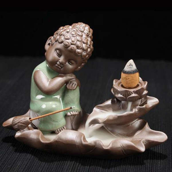 Porte Encens Bouddha Moine Bouddhiste penseur | Univers Bouddha