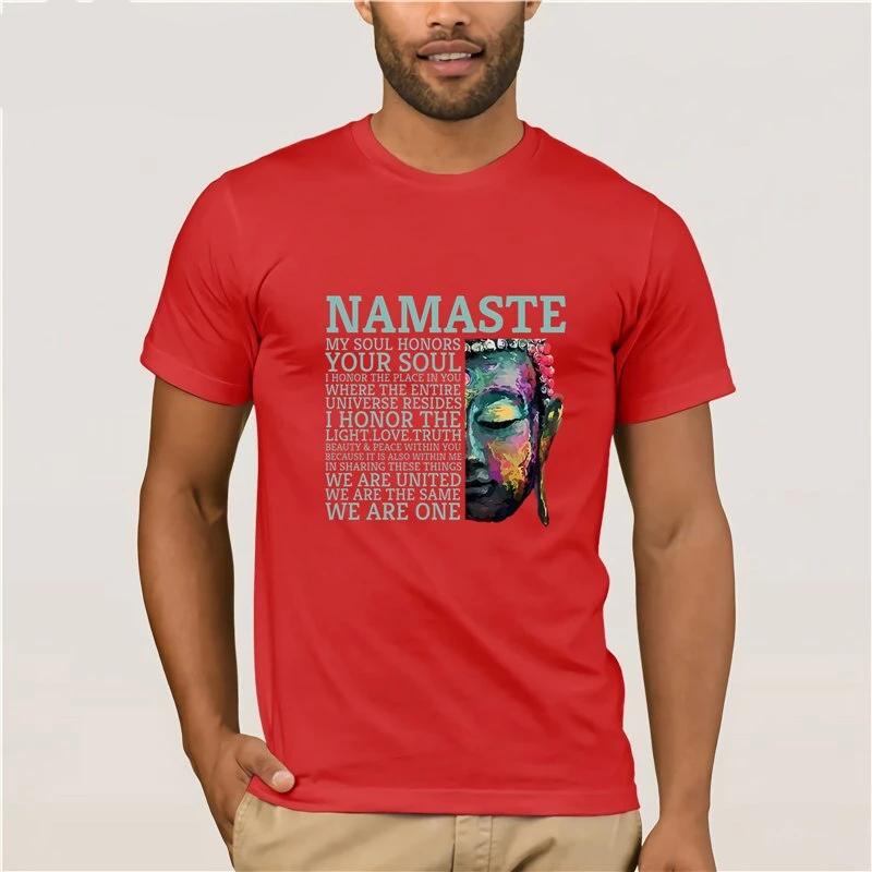T-shirt Bouddha Homme<br> NAMASTE - Rouge / S