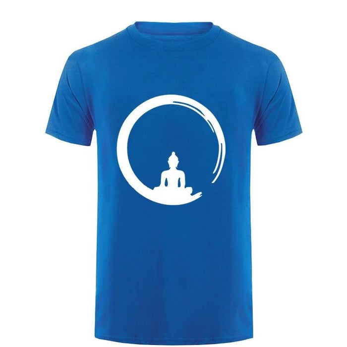 T-shirt Bouddha Homme<br> Bouddha méditation design - Bleu / S