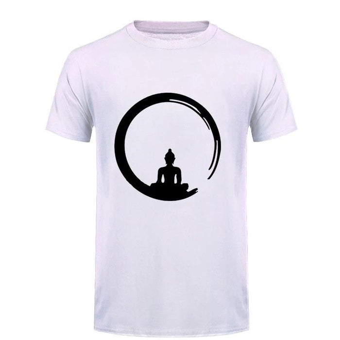 T-shirt Bouddha Homme<br> Bouddha méditation design - Blanc / S