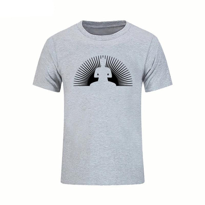 T-shirt Bouddha<br> Aurore Méditation - Gris / S