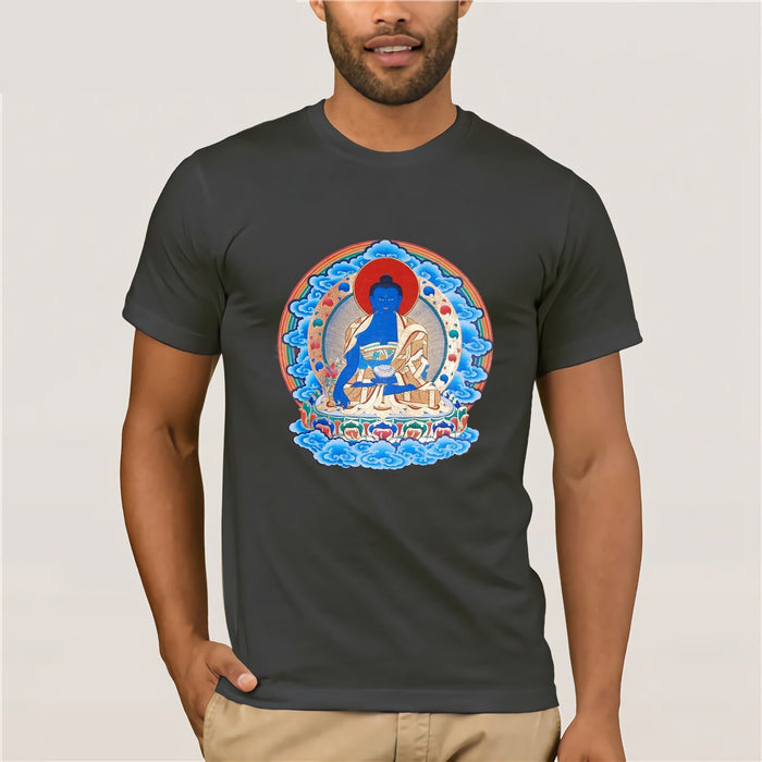 T-shirt Bouddha Homme<br> Bouddha de médecine - Gris foncé / S