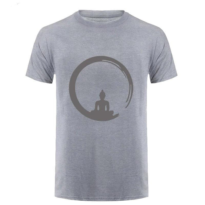 T-shirt Bouddha Homme<br> Bouddha méditation design - Gris / S