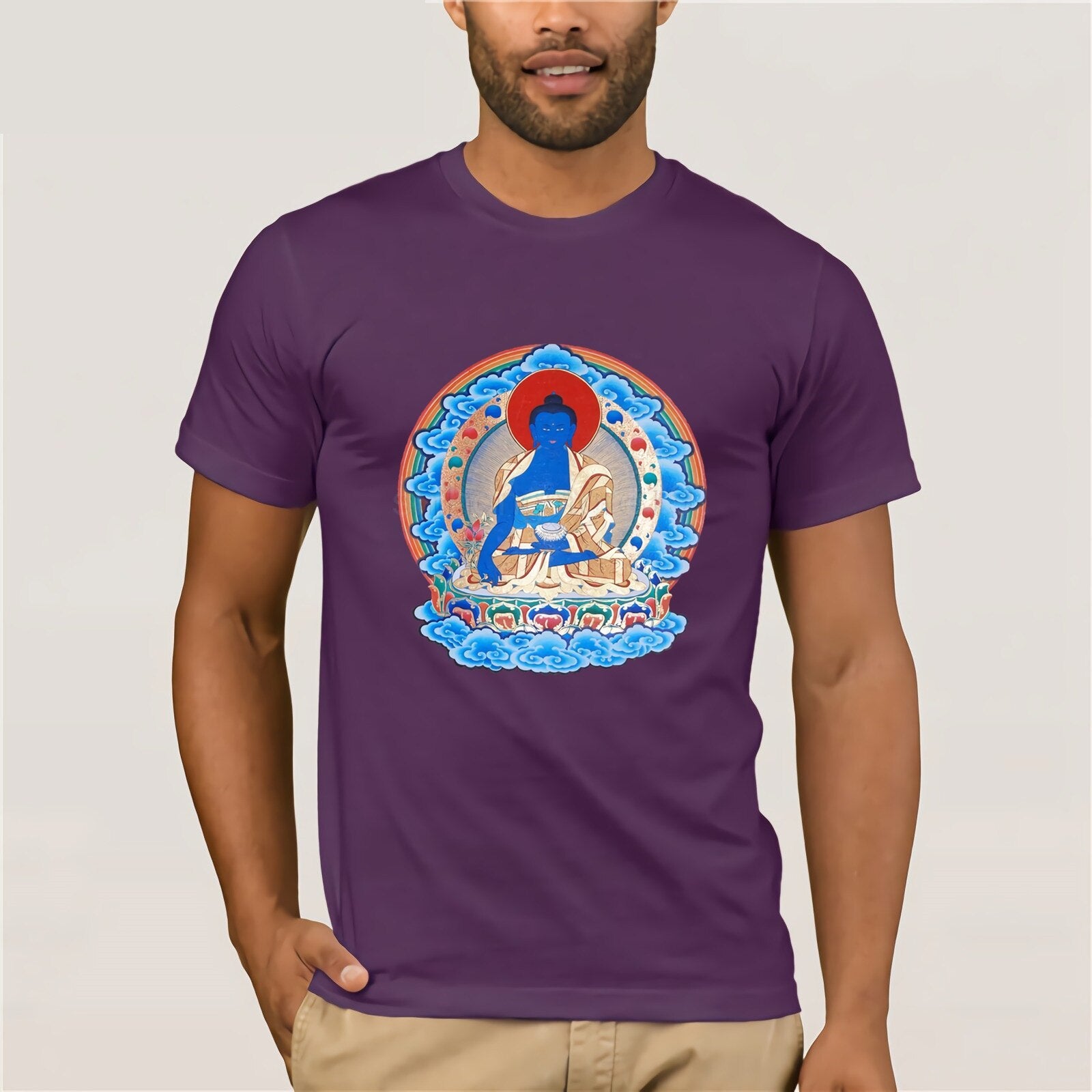 T-shirt Bouddha Homme<br> Bouddha de médecine - Violet / S
