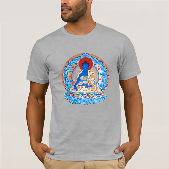 T-shirt Bouddha Homme<br> Bouddha de médecine - Gris / S
