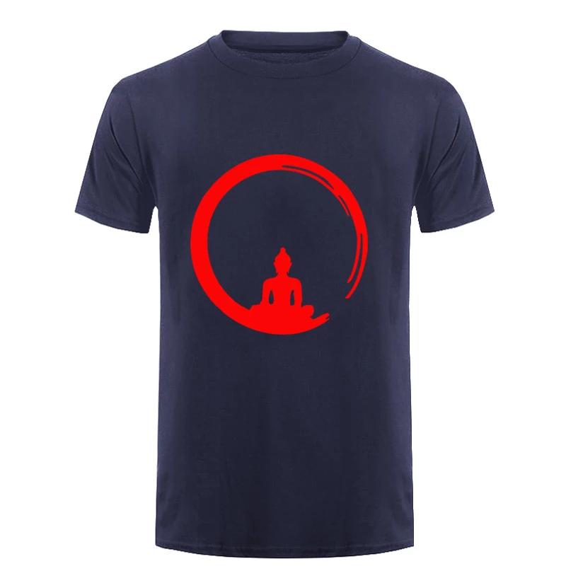 T-shirt Bouddha Homme<br> Bouddha méditation design - Bleu nuit / S