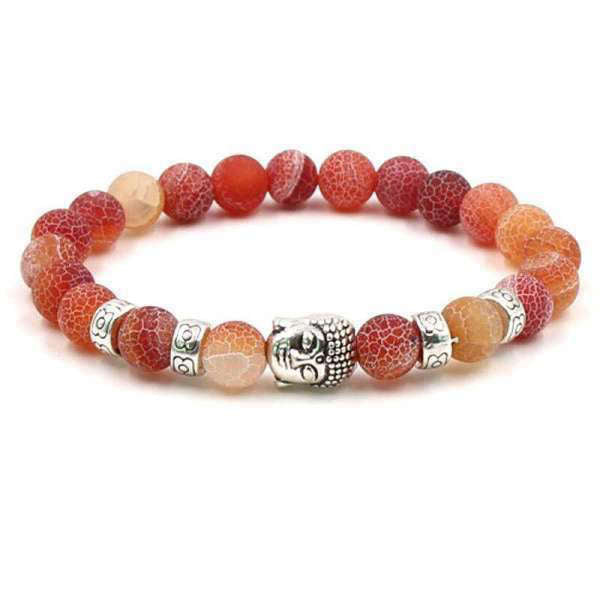 Bracelet Bouddha<br> Pierre de Lave - Feu