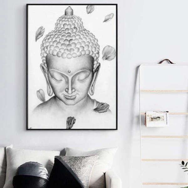 Tableau Bouddha<br> Gris Moderne - [variant_title]