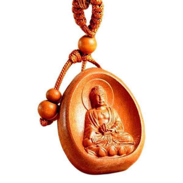 Pendentif Bouddha de médecine<br> lotus bois - [variant_title]