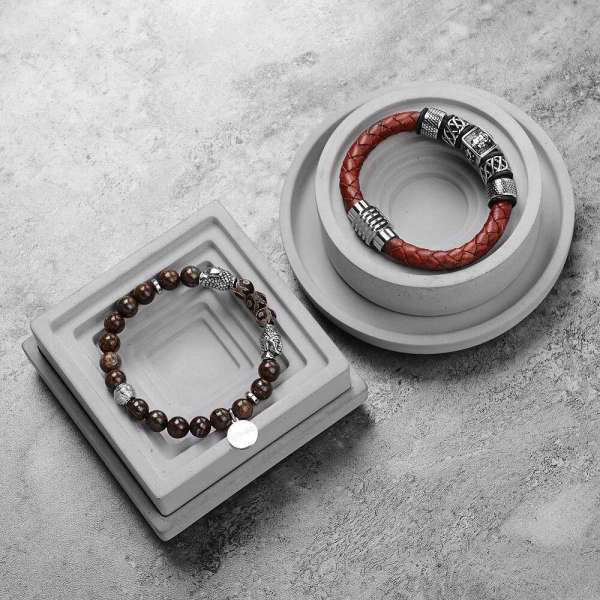 Bracelet Bouddha<br> Tête de Bouddha cuir véritable - [variant_title]