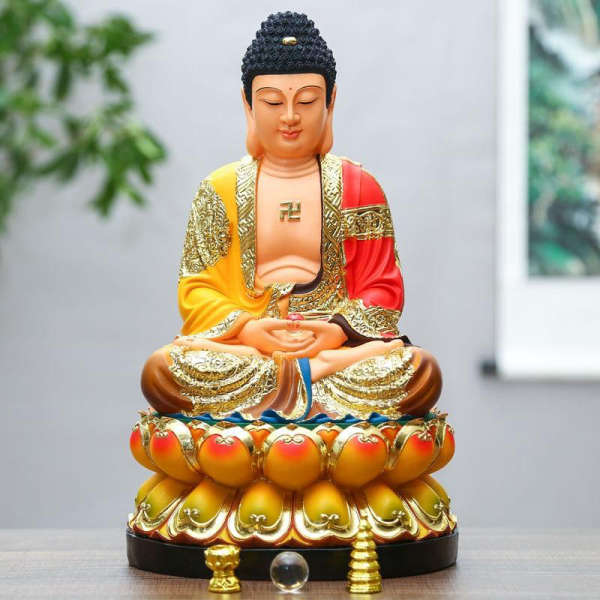 Statue Bouddha<br> Shakyamuni assis lotus - [variant_title]
