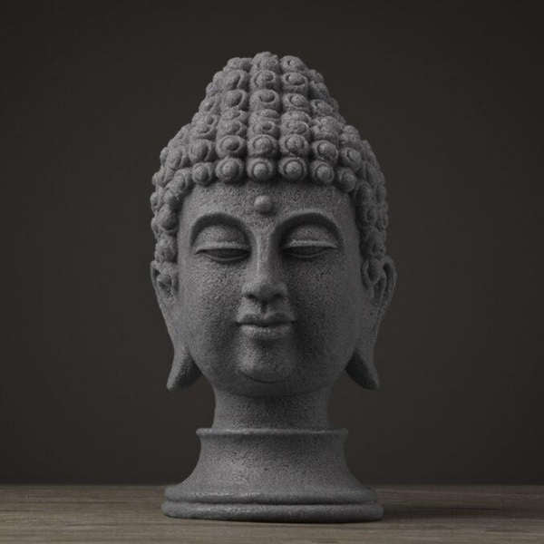 Statue Bouddha<br> Visage du Bouddha grande taille - Sombre
