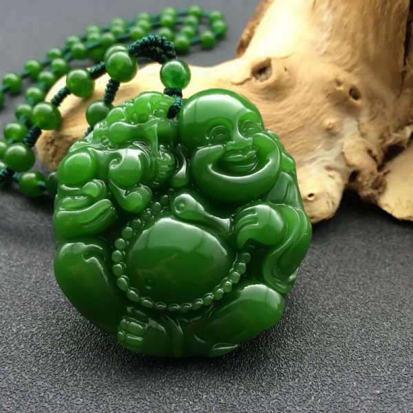 Pendentif Bouddha<br> Jade Bouddha Rieur - [variant_title]