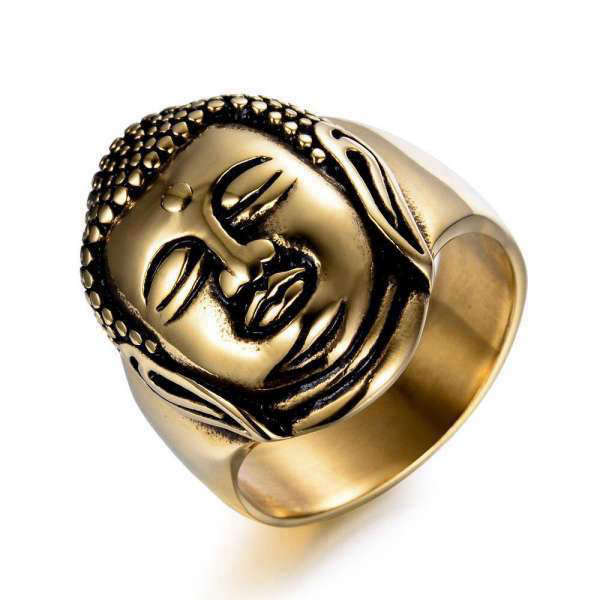 Bague Bouddha<br> Tête du Bouddha Or ou Argent - [variant_title]