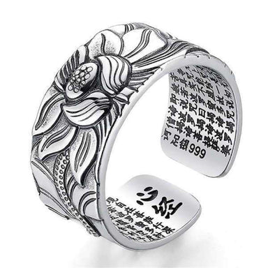 Bague Bouddha<br> Fleur de Lotus gravée - [variant_title]