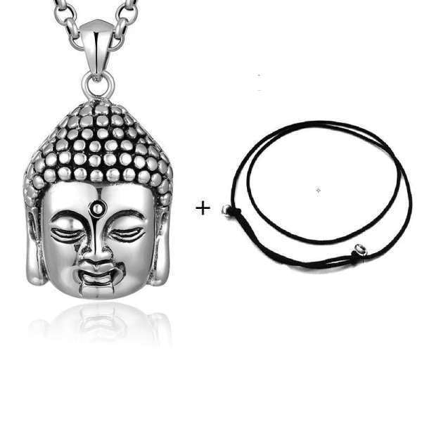 Pendentif Bouddha argent massif<br> Visage du Bouddha - Pendentif seul