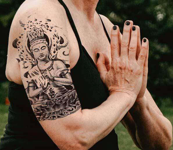 Tatouage Bouddha<br> Fleur de Lotus assis - [variant_title]