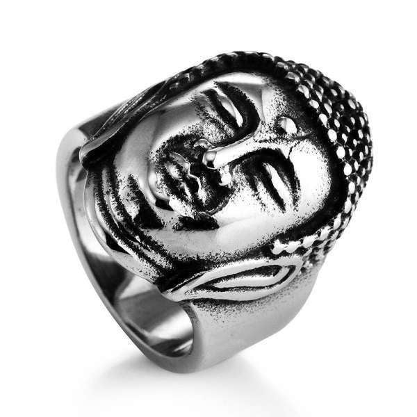 Bague Bouddha<br> Tête du Bouddha Or ou Argent - [variant_title]
