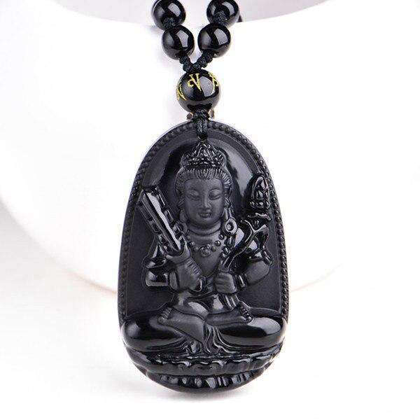 Pendentif Bouddha<br> Obsidienne noire - 4