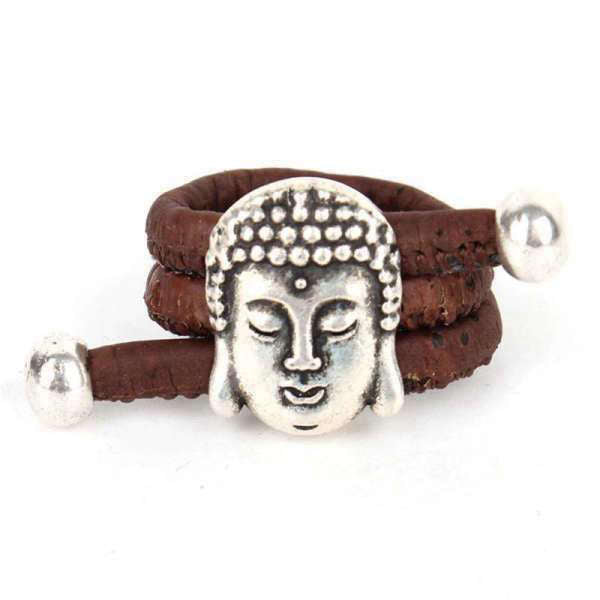 Bague Bouddha<br> Tête du Bouddha liège naturel - [variant_title]