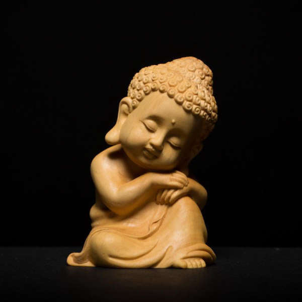 Statue Bouddha<br> Moines assis Bois - [variant_title]