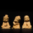 Statue Bouddha<br> Moines assis Bois - Trio