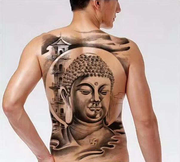 Tatouage Bouddha dos<br> Temple Bouddha - Temple Bouddha