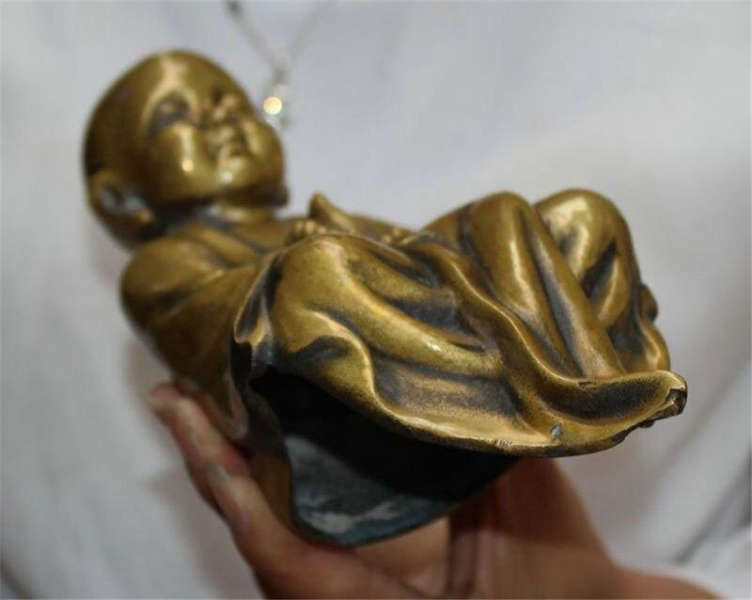 Statue Bouddha<br> Moine Bouddhiste assis Cuivre - [variant_title]