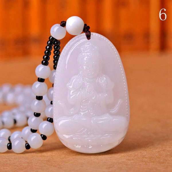 Pendentif Bouddha<br> Jade Blanc Guérisseur - 6