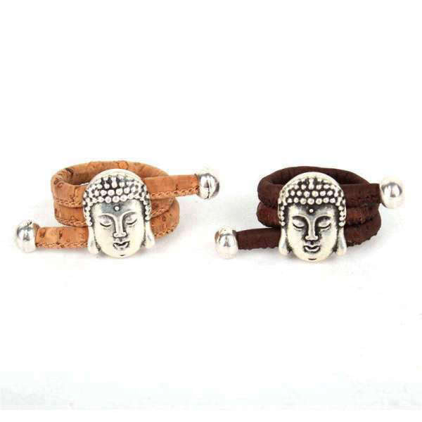 Bague Bouddha<br> Tête du Bouddha liège naturel - [variant_title]