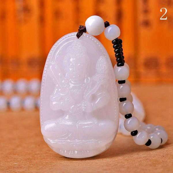 Pendentif Bouddha<br> Jade Blanc Guérisseur - 2