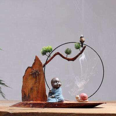 Porte Encens Bouddha<br> Caricature Bouddha Cercle Sacré - Bleu