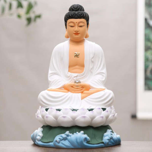 Statue Bouddha<br> grande taille plaqué Or - Shakya Muni / 48,5cm