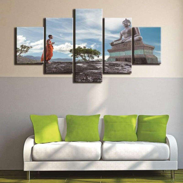 Tableau Bouddha<br> Moine Bouddhiste Statue du Bouddha - [variant_title]