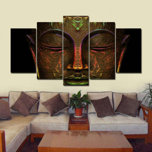 Tableau Bouddha<br> Visage arc en ciel - [variant_title]