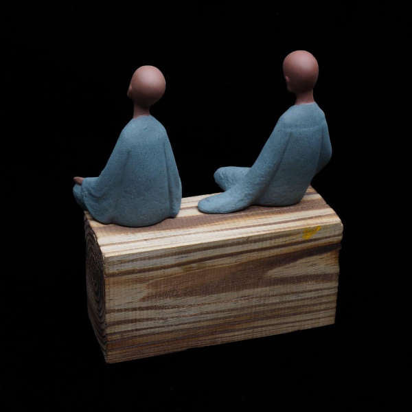 Statue Bouddha<br> moine Bouddhiste rebord étagère - [variant_title]