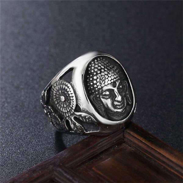 Bague Bouddha<br> Tête du Bouddha gravé Or ou Argent - [variant_title]