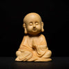 Statue Bouddha<br> Moines assis Bois - Moine Bouddhiste