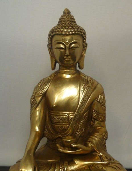 Statue Bouddha assis<br> appel à la terre en bronze - [variant_title]