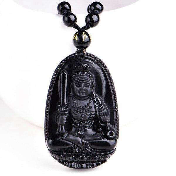 Pendentif Bouddha<br> Obsidienne noire - 5