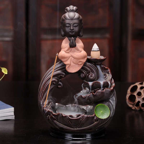 Porte Encens Bouddha Shakyamuni et Guanyin | Univers Bouddha