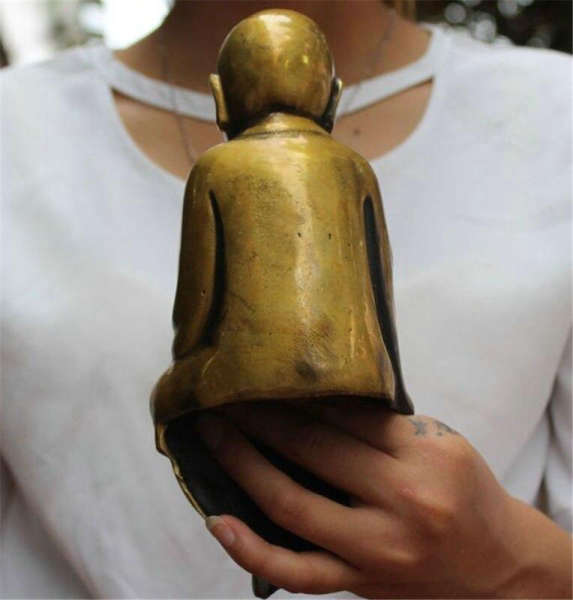 Statue Bouddha<br> Moine Bouddhiste assis Cuivre - [variant_title]