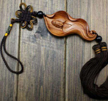 Pendentif Bouddha<br> Feuille Guanyin en Bois - [variant_title]