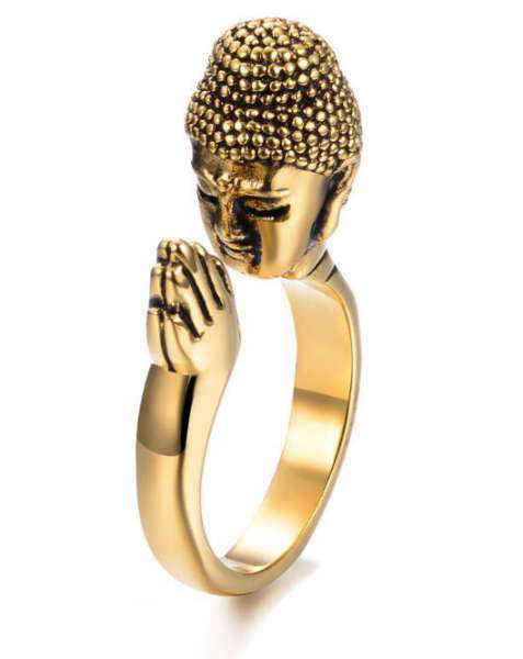 Bague Bouddha<br> Méditation Bouddhiste - 6 / Or