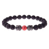 Bracelet Bouddha<br> Pierre de lave et Chakras - Rubis